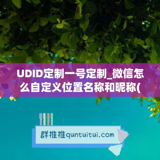 UDID定制一号定制_微信怎么自定义位置名称和昵称(如何自定义微信定位名称)