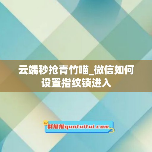 云端秒抢青竹喵_微信如何设置指纹锁进入