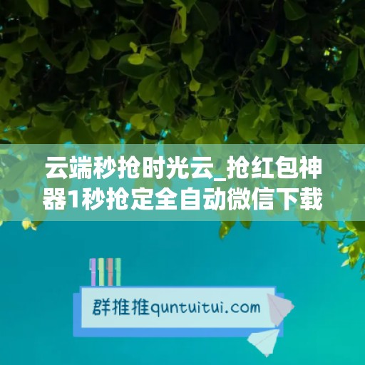 云端秒抢时光云_抢红包神器1秒抢定全自动微信下载(云端秒抢红包什么原理)