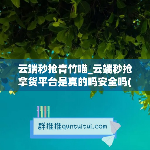 云端秒抢青竹喵_云端秒抢拿货平台是真的吗安全吗(新出云端秒抢)