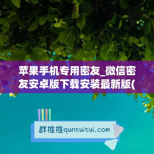 苹果手机专用密友_微信密友安卓版下载安装最新版(苹果微信密友使用教程)