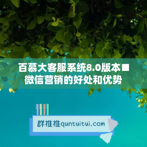 百慕大客服系统8.0版本■微信营销的好处和优势