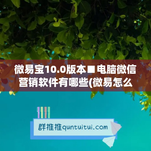 微易宝10.0版本■电脑微信营销软件有哪些(微易怎么样)